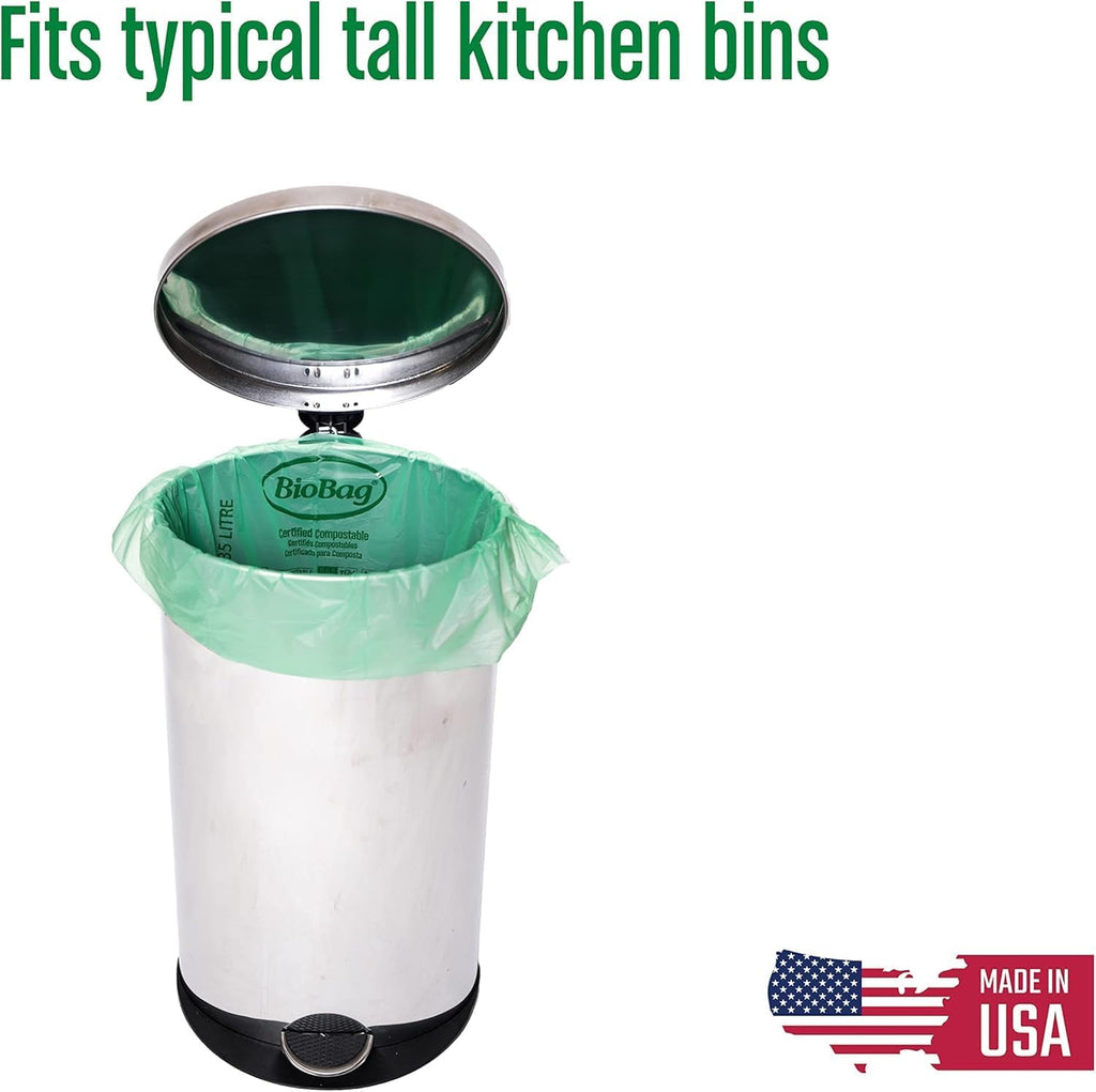 13 Gallon Tall Kitchen Compostable Bags by , 48 Count, BPI Certified, Meets ASTM D6400 Standards, Made in USA, Food Scrap Bin Liners