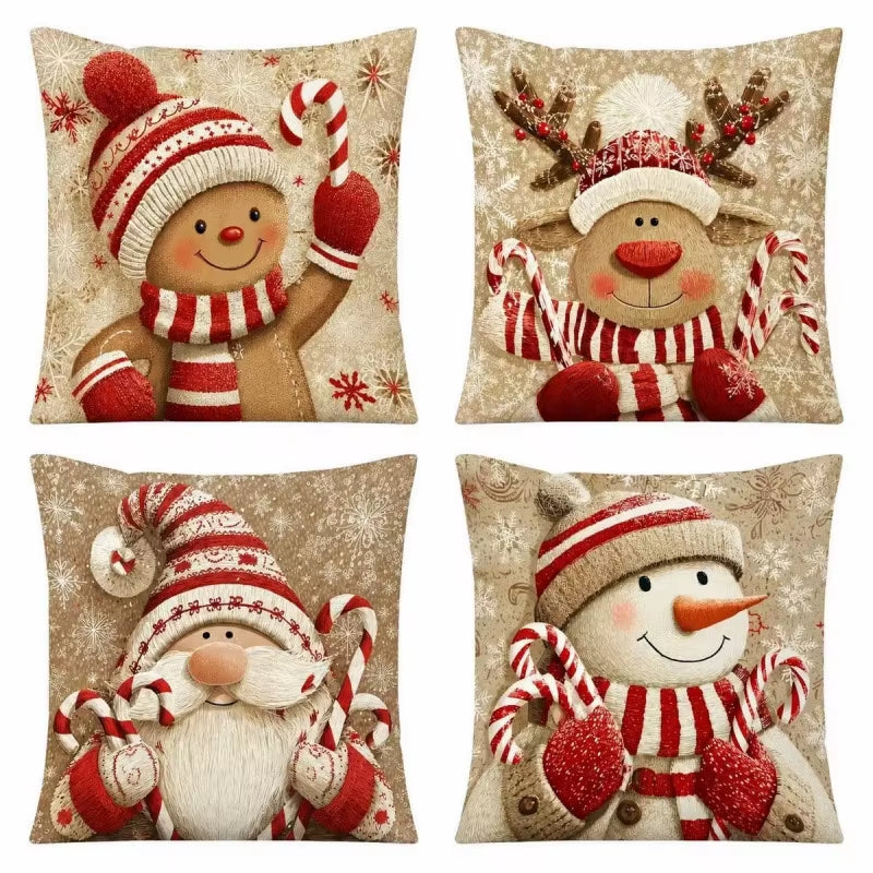 45Cm Christmas Cushion Cover Pillowcase 2025 Christmas Decorations for Home Ornament Xmas New Year Christmas Decor 2026 Noel
