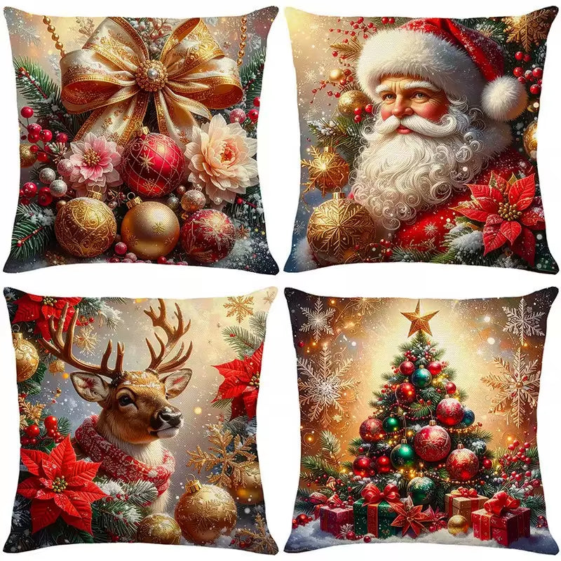 45Cm Christmas Cushion Cover Pillowcase 2025 Christmas Decorations for Home Ornament Xmas New Year Christmas Decor 2026 Noel