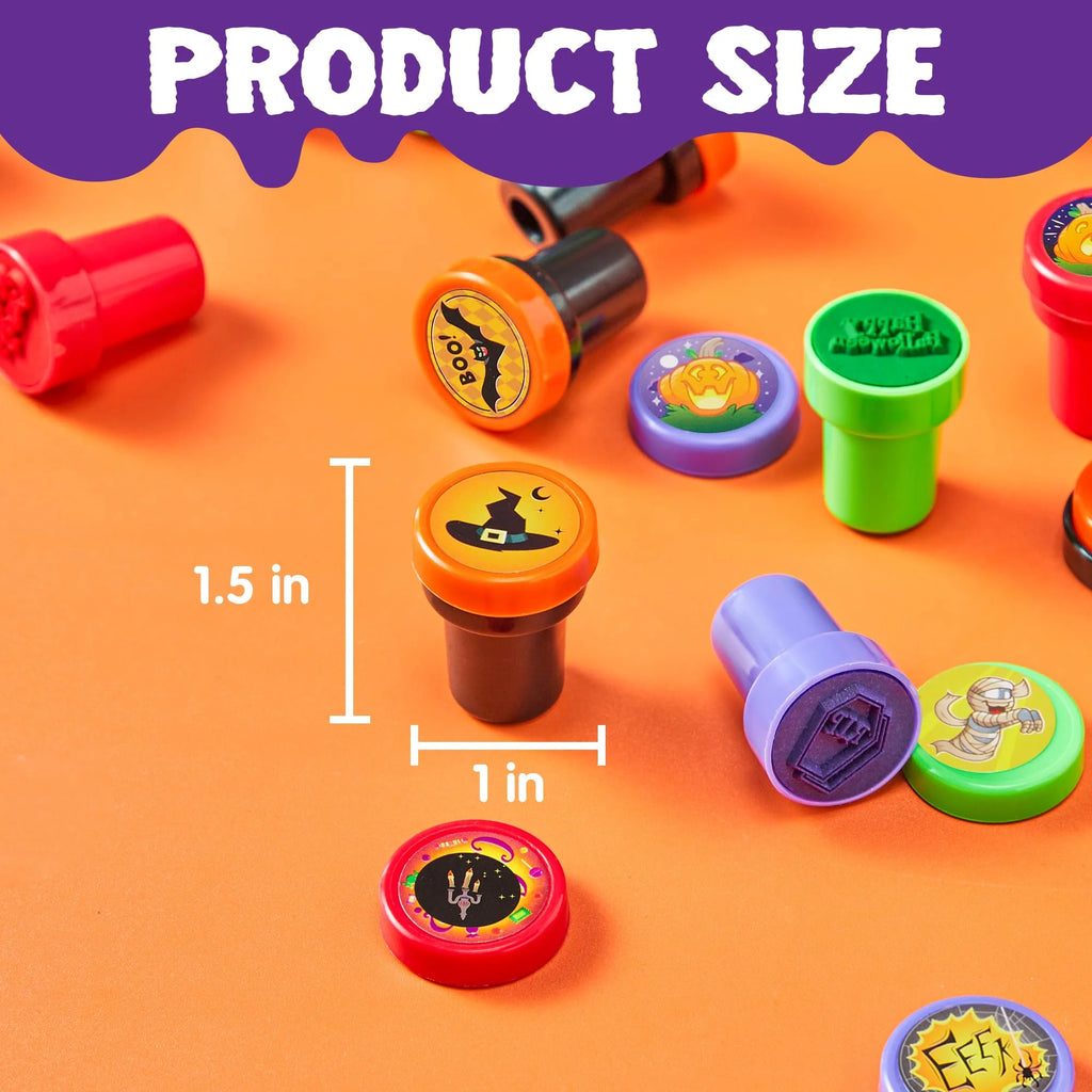 50 Pcs Halloween Assorted Stamps for Kids,Halloween Stampers Halloween Stuff Halloween Goodies Bags Prizes,Halloween Toys for Trick or Treaters Gift,Halloween Party Favor