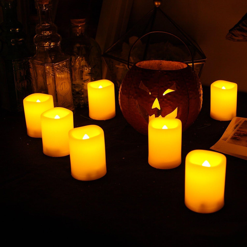 Flickering Battery Operated Flameless Votive LED Candles White 24 Pack