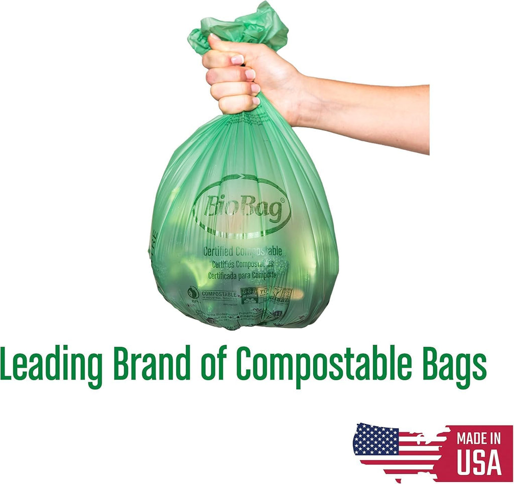 13 Gallon Tall Kitchen Compostable Bags by , 48 Count, BPI Certified, Meets ASTM D6400 Standards, Made in USA, Food Scrap Bin Liners