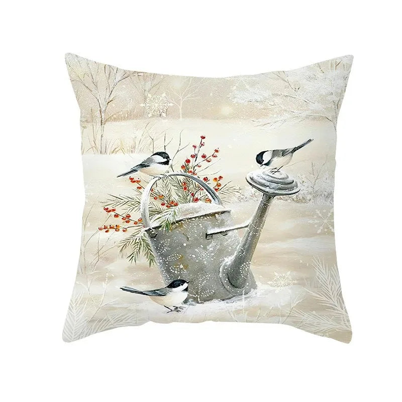 45Cm Christmas Cushion Cover Pillowcase 2025 Christmas Decorations for Home Ornament Xmas New Year Christmas Decor 2026 Noel