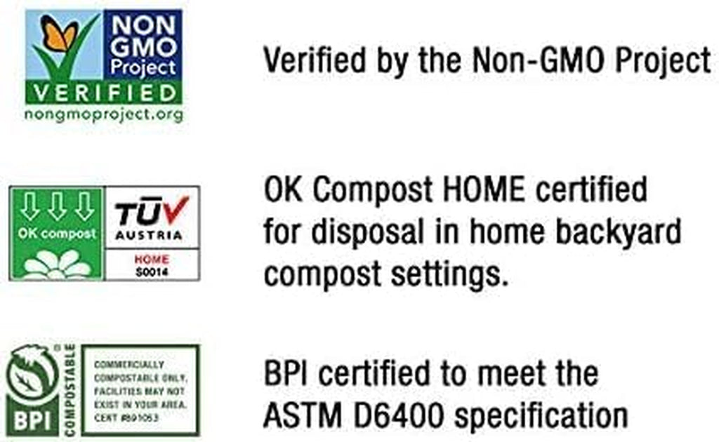 13 Gallon Tall Kitchen Compostable Bags by , 48 Count, BPI Certified, Meets ASTM D6400 Standards, Made in USA, Food Scrap Bin Liners