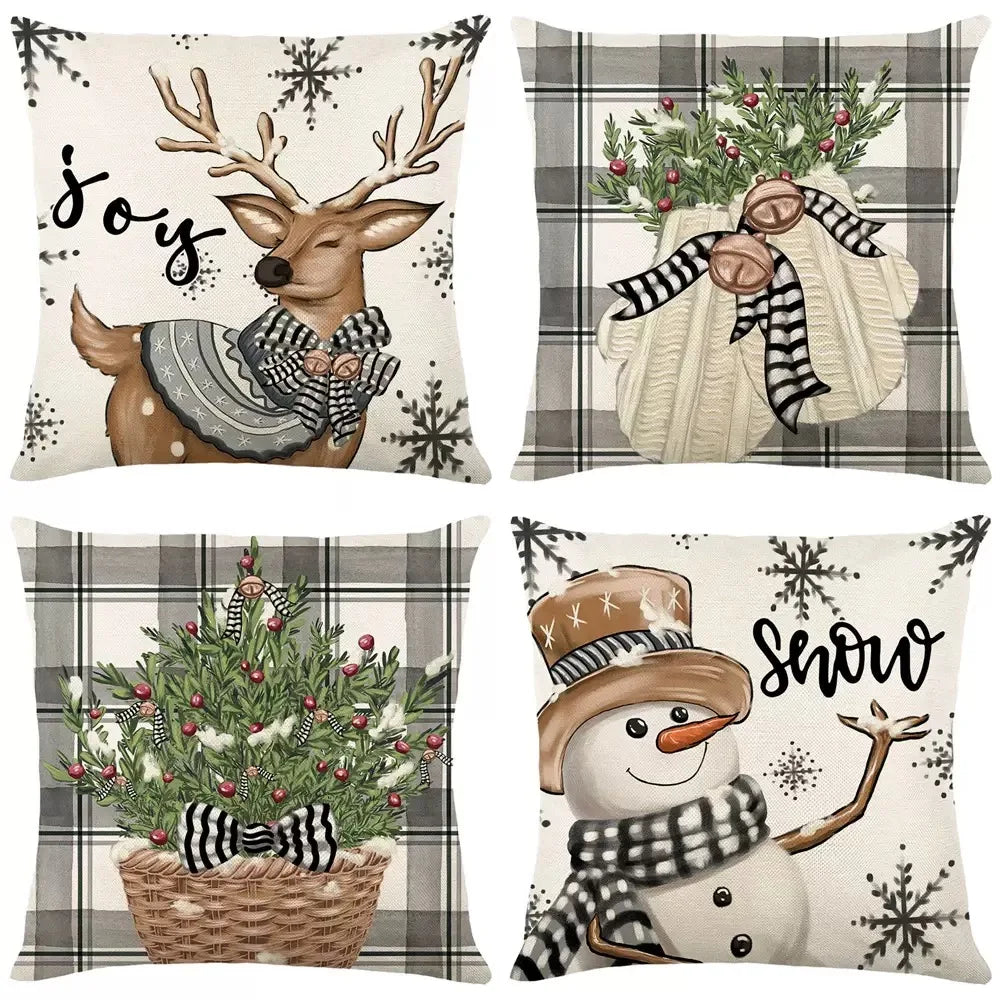45Cm Christmas Cushion Cover Pillowcase 2025 Christmas Decorations for Home Ornament Xmas New Year Christmas Decor 2026 Noel
