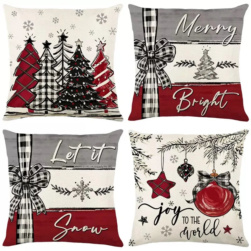 45Cm Christmas Cushion Cover Pillowcase 2025 Christmas Decorations for Home Ornament Xmas New Year Christmas Decor 2026 Noel